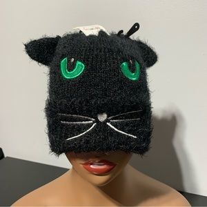 NEW Collection 18 Cat Black green white cute beanie hat one size